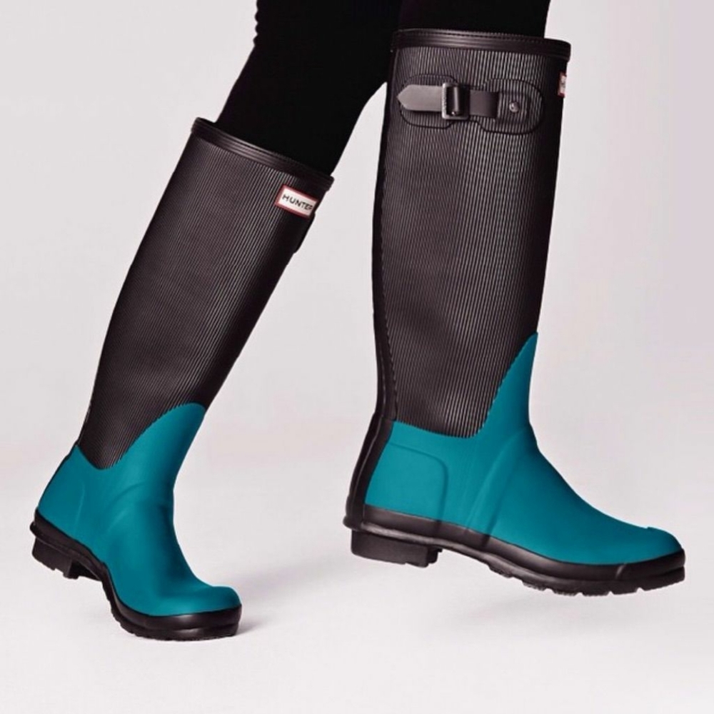 Hunter Knee High Ribbed Boots Wellies NEW IN BOX